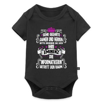 Programmiererin T Witzig Spruch Informatikerin - Baby Premium Kurzarmbody - Schwarz - Vorne