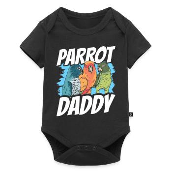Perroquet Papa Mignon Animal Pet Perroquet - Body à manches courtes Premium Bébé - noir - Devant