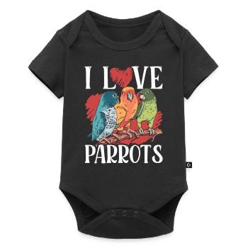 J’aime les perroquets animal de compagnie perroquet mignon - Body à manches courtes Premium Bébé - noir - Devant