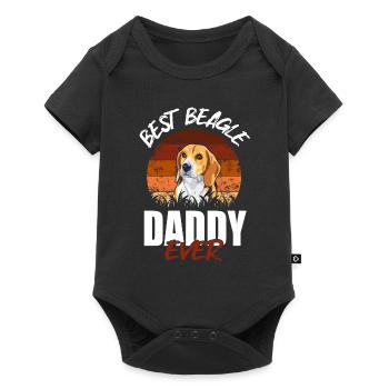 Meilleur papa Beagle de tous les temps - Body à manches courtes Premium Bébé - noir - Devant