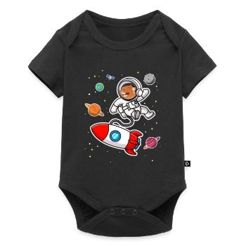 capybara astronaut in space Funny Rodent Lover Pun - Baby Premium short-sleeve bodysuit - black - Front