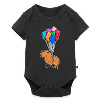Capybara Rongeur Géant Caver avec Ballons Capybara - Body à manches courtes Premium Bébé - noir - Devant