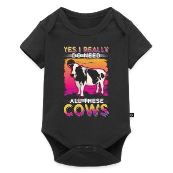 Cow Cattle breeder Farmer Cows Farmer - Baby Premium short-sleeve bodysuit - black - Front