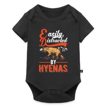 Facilement distrait par les hyènes Erdwolf Hyène - Body à manches courtes Premium Bébé - noir - Devant