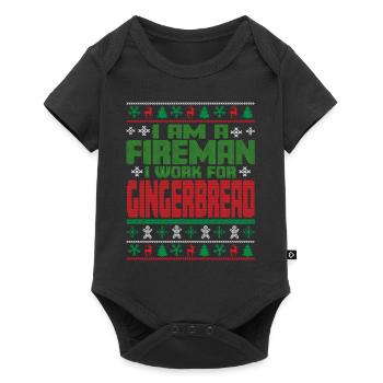 Pompier Dicton de Noël - Body à manches courtes Premium Bébé - noir - Devant
