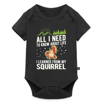 Écureuil Cadeau Écureuil Gris - Body à manches courtes Premium Bébé - noir - Devant