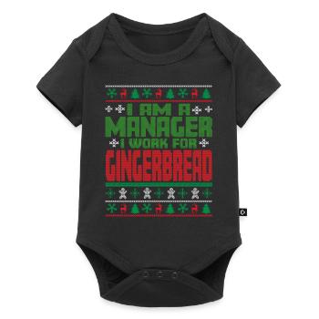 Manager Christmas Quote - Baby Premium short-sleeve bodysuit - black - Front