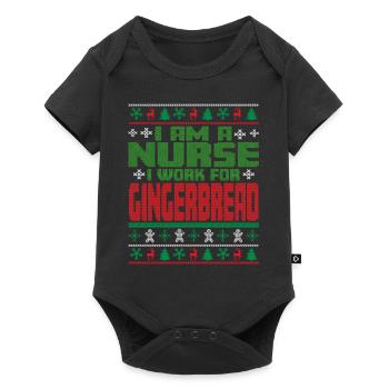 Nurse Christmas Saying - Baby Premium short-sleeve bodysuit - black - Front