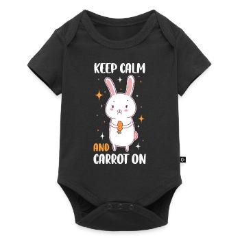 Gardez votre calme et votre carotte sur le cadeau de carotte - Body à manches courtes Premium Bébé - noir - Devant