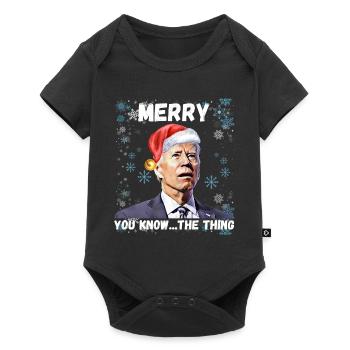 Merry You Know The Thing, Weihnachten Biden 2022, - Baby Premium Kurzarmbody - Schwarz - Vorne