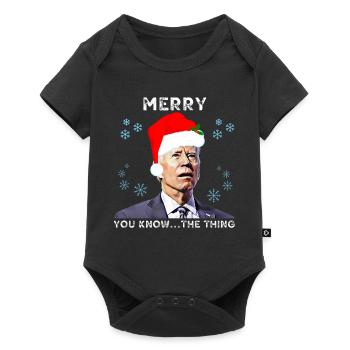 Merry You Know The Thing, Christmas Biden 2022, - Baby Premium short-sleeve bodysuit - black - Front