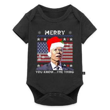 Merry You Know The Thing, Christmas Biden 2022, - Baby Premium short-sleeve bodysuit - black - Front