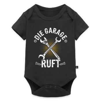 Die Garage Ruft - Lustiger Spruch KFZ Auto Mechatr - Baby Premium Kurzarmbody - Schwarz - Vorne