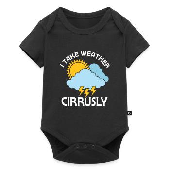 Je prends la météo cirrusly météorologue météorologue - Body à manches courtes Premium Bébé - noir - Devant