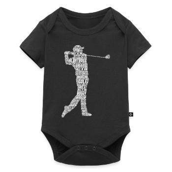 Golf Golfer Golfspieler Männer Kinder Jungen - Baby Premium Kurzarmbody - Schwarz - Vorne