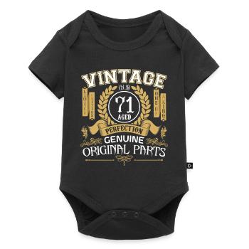 Jahrgang 71 Jahre - Geburtstagsgeschenk 71 Jahre - Baby Premium Kurzarmbody - Schwarz - Vorne