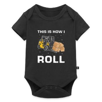 Forklift operator and forklift driver - Baby Premium short-sleeve bodysuit - black - Front
