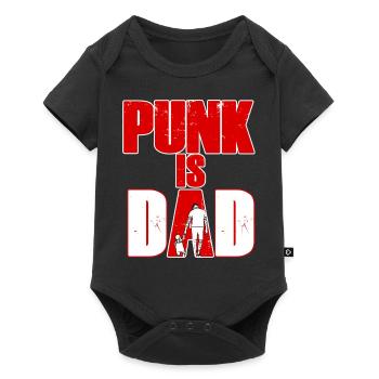 Punk is dad Punkrock Musik Punker Rocker - Baby Premium Kurzarmbody - Schwarz - Vorne