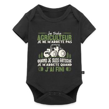 Je suis agriculteur je ne m'arrête pas agriculteur - Body à manches courtes Premium Bébé - noir - Devant