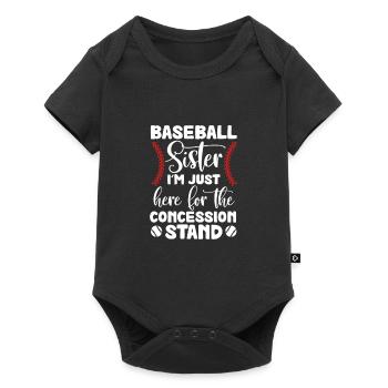 Baseball Schwester - Baby Premium Kurzarmbody - Schwarz - Vorne