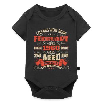 Legends wurden im Februar 1960 geboren | Geschenk - Baby Premium Kurzarmbody - Schwarz - Vorne