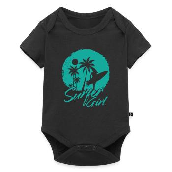 Surfer Girl Surfing Water Sports Wind - Baby Premium short-sleeve bodysuit - black - Front