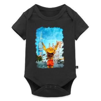 Lüneburg Illustration Frau Altstadt - Body à manches courtes Premium Bébé - noir - Devant
