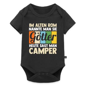 Wohnmobil Wohnwagen Caravan Camper Camping - Baby Premium Kurzarmbody - Schwarz - Vorne