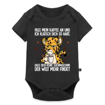 Fass mein Kaffee an und ich klatsch dich Kaffee - Baby Premium Kurzarmbody - Schwarz - Vorne