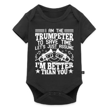 Trumpeter Trumpet Instrument Brass Music - Baby Premium short-sleeve bodysuit - black - Front