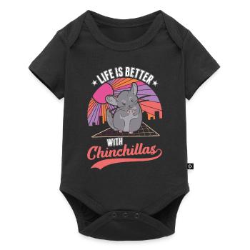 Das Leben ist besser mit Chinchillas - Baby Premium Kurzarmbody - Schwarz - Vorne