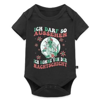 Ich Darf So Aussehen Ich Hatte Nachtdienst - Baby Premium Kurzarmbody - Schwarz - Vorne