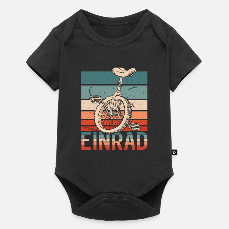 Einrad Retro Einradfahrer Einradfahrerin - Baby Premium Kurzarmbody - Schwarz