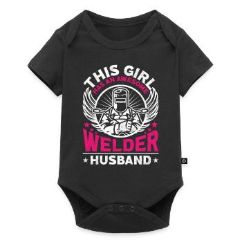 Soudeur Soudeur Femme Mari Ceci - Body à manches courtes Premium Bébé - noir - Devant