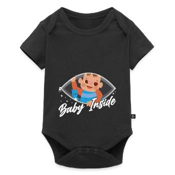 Baby Im Inneren Baby Inside Schwanger Ankündigung - Baby Premium Kurzarmbody - Schwarz - Vorne