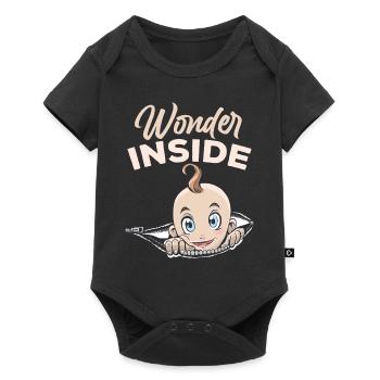 Wunder Im Inneren Baby Inside Süß Schwanger - Baby Premium Kurzarmbody - Schwarz - Vorne