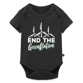 Beendet Die Greenflation Grün Inflation Energie - Baby Premium Kurzarmbody - Schwarz - Vorne