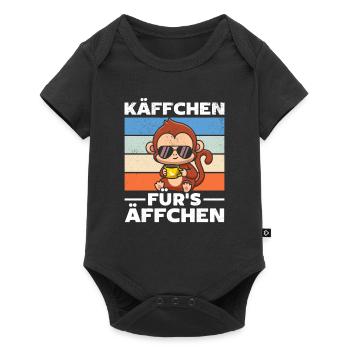 Orang-Utan Affe Lustiger Affe - Käffchen für's A - Baby Premium Kurzarmbody - Schwarz - Vorne