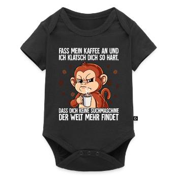 Fass mein Kaffee an und ich klatsch dich Kaffee - Baby Premium Kurzarmbody - Schwarz - Vorne