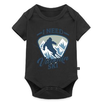Skieur Ski alpin Ski Vitaminé Ski Ski - Body à manches courtes Premium Bébé - noir - Devant