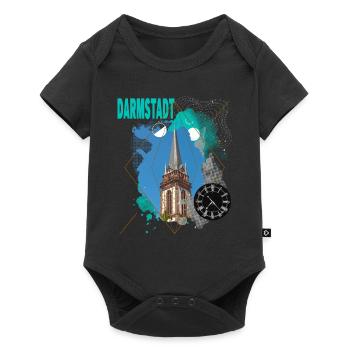 Darmstadt Germany City Skyline Vintage Retro - Baby Premium short-sleeve bodysuit - black - Front