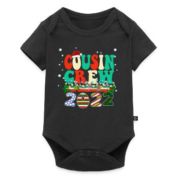 Cousin Crew 2022 Famiy Matching Christmas Pajama - Baby Premium short-sleeve bodysuit - black - Front