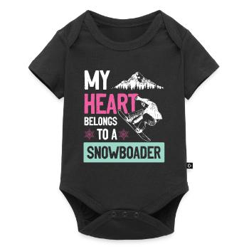 My heart belongs to a snowboarder - Baby Premium short-sleeve bodysuit - black - Front