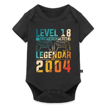 Level 18 Jahre Geburtstag 2004 LAN-Party Motiv Gam - Baby Premium Kurzarmbody - Schwarz - Vorne