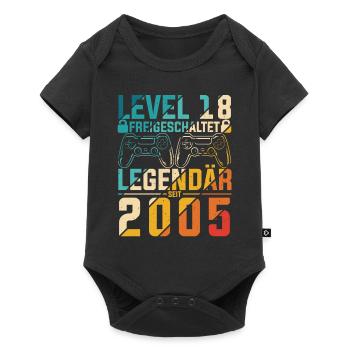 Level 18 Jahre Geburtstag 2005 LAN-Party Motiv Gam - Baby Premium Kurzarmbody - Schwarz - Vorne