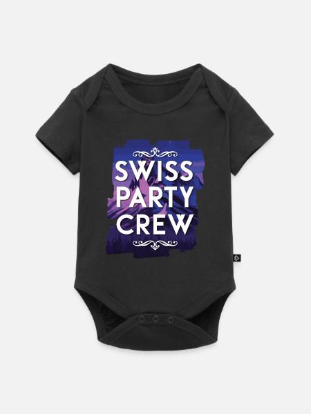 Swiss Party Crew - Baby Premium Kurzarmbody - Schwarz