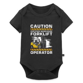 Forklift operator and forklift driver - Baby Premium short-sleeve bodysuit - black - Front