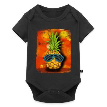Cool pineapple with sunglasses / Funny motif - Baby Premium short-sleeve bodysuit - black - Front