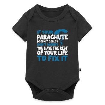 Parachutiste parachutiste parachutiste drôle - Body à manches courtes Premium Bébé - noir - Devant
