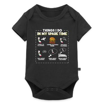 Ce que je fais pendant mon temps libre en Californie - Body à manches courtes Premium Bébé - noir - Devant